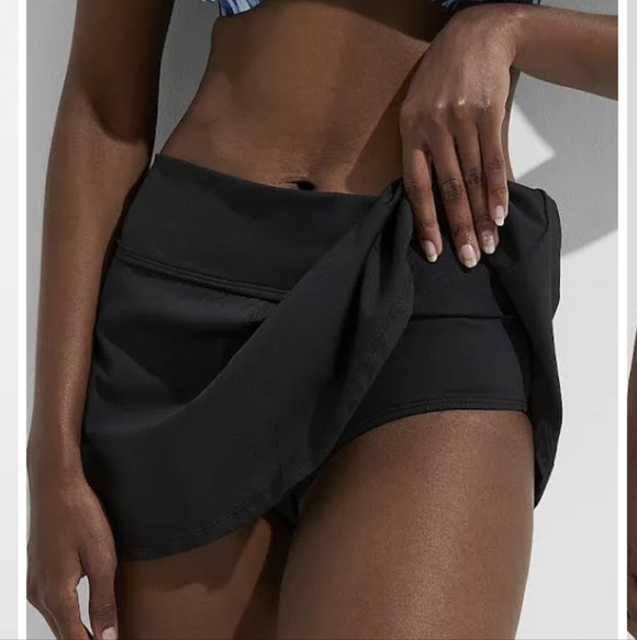 Anne Cole Full-coverage miniskirt with built-in bikini swim bottom Sz24W - Picture 3 of 11